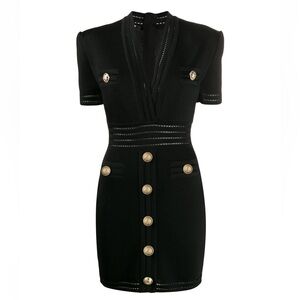 Balmain
short gold-tone buttons knit dress